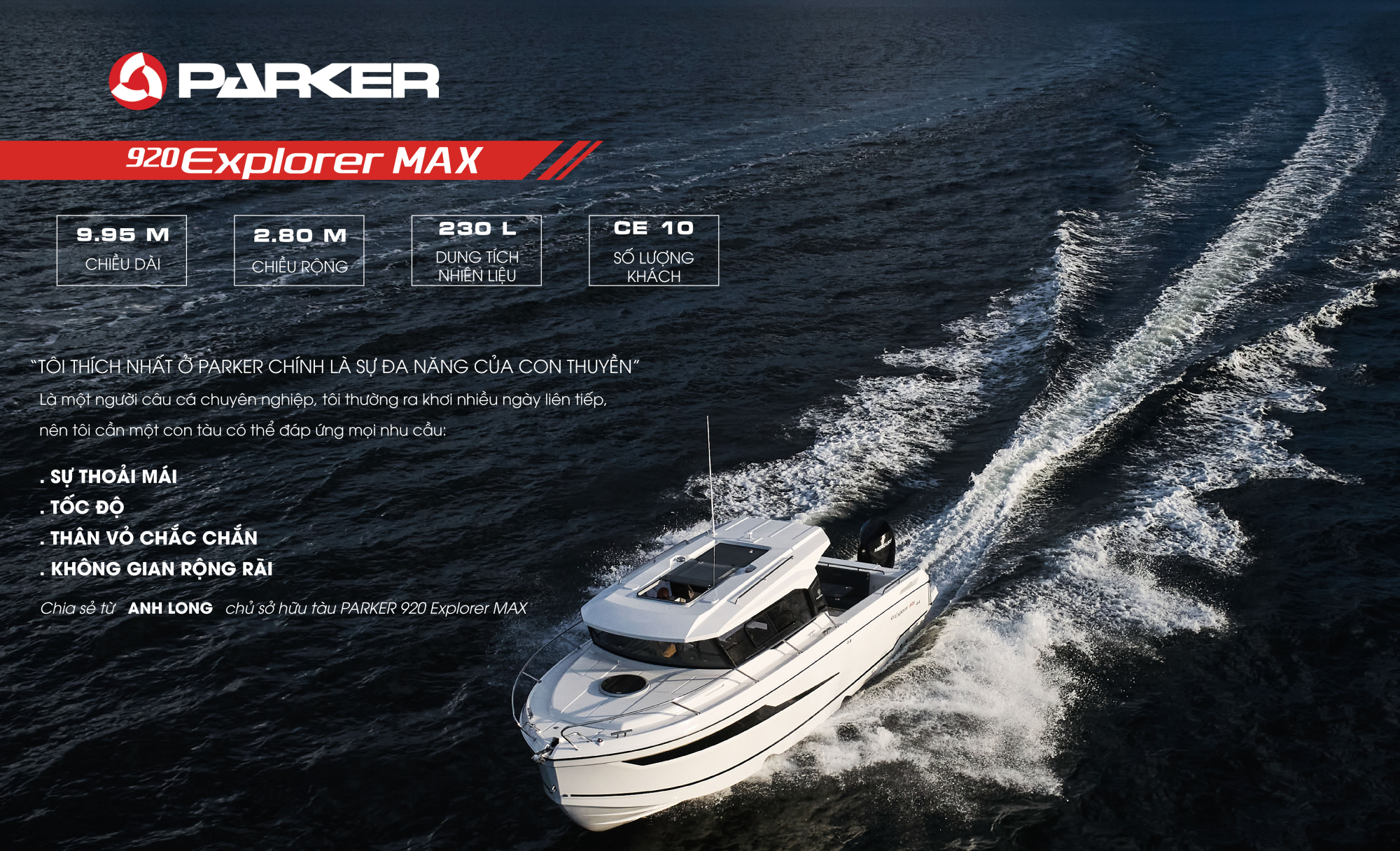 Du thuyền PARKER 920 Explorer MAX Bestseller